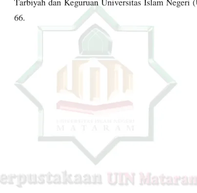 Tabel 1   Daftar    tenaga  Dosen  pada  Jurusan  Pendidikan  Guru  Madrasah  Ibtidaiyah  (PGMI)  Fakultas  Tarbiyah  dan  Keguruan  Universitas  Islam Negeri (UIN) Mataram, 65