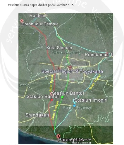 Gambar 5.15 Lokasi Rencana Trase Kereta Api Borobudur  – Parangtritis 