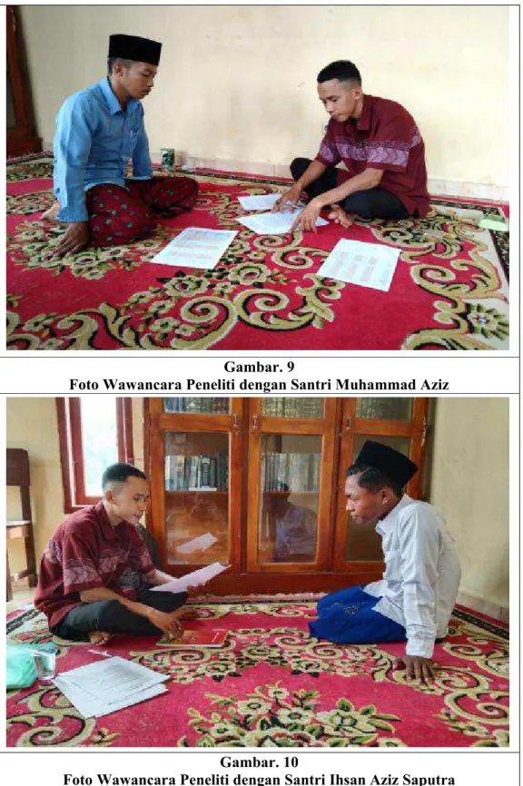 Foto Wawancara Peneliti dengan Santri Muhammad Aziz 