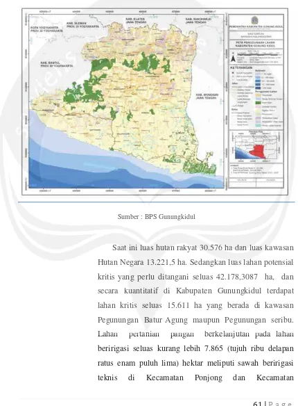 Gambar 3. 2 PeGambar 3. 2 Peta Penggunaan lahan  Kabupaten Gunungkidul   Petata Penggunaan lahan Kababupaten Gunungkidul   