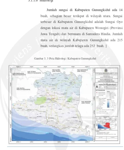 Gambar 3. 3 Peta Hidrologi  Kabupaten Gunungkidul   dudul  