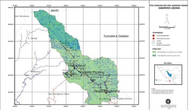 Gambar 12. Jaringan sungai dan kawasan DAS di Kabupaten Lebong 