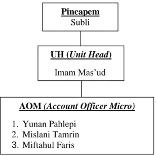 Gambar 4.1 Struktur Organisasi Unit Mikro BRI Syariah KCP Metro 