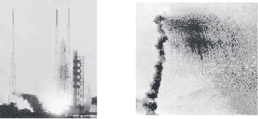 Figure 1.1: The Ariane-5 launch on June 4, 1996; it crashed 36 seconds after the launch due to a conversion of a 64-bit ﬂoating point into a 16-bit integer value.