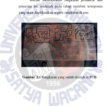 Gambar 2.1 Rangkaian yang sudah dicetak di PCB 