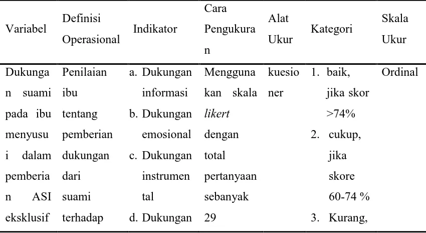 Tabel 3.1 Definisi Operasional 