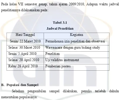 Tabel 3.1 Jadwal Penelitian 