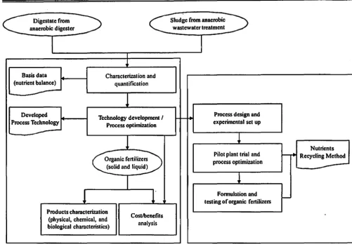 Fig. 4. Research activities in nutrients recycling and the possible outputs 