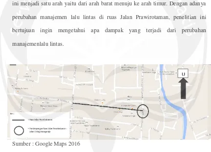 Gambar 1.1 Daerah Lokasi Penelitian (Jalan Prawirotaman) 
