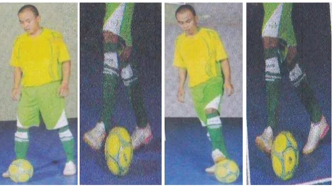 Gambar 4. Teknik Dasar Menggiring Bola (Dribbling) Justinus Lhaksana, (2011: 33) 