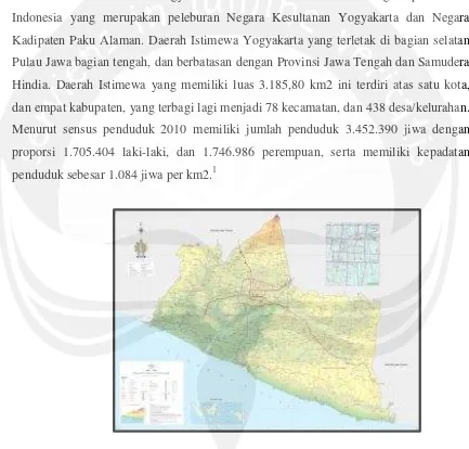 Gambar 3.1. Peta Provinsi Daerah Istimewa Yogyakarta 