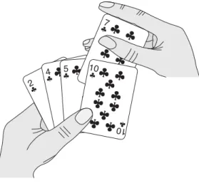 Figure 2.1 Sorting a hand of cards using insertion sort.