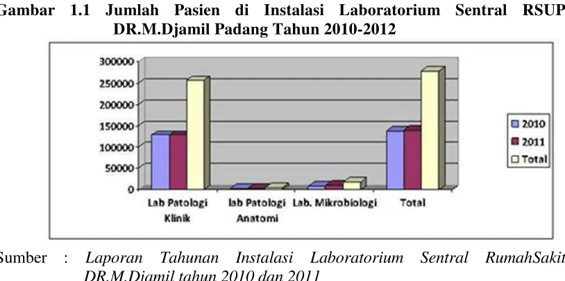 Gambar 1.1 Jumlah Pasien di Instalasi Laboratorium Sentral RSUP 