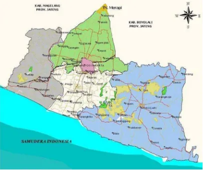Gambar 3.1.Peta Administratif Daerah Istimewa Yogyakarta