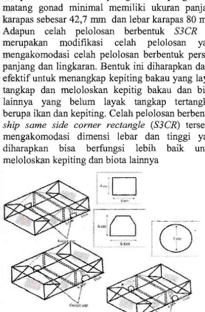 Gambar 2.  Konstruksi bubu  dan escapes vent yang digunakan dalam penelitian 