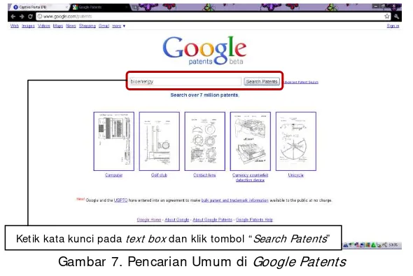 Gambar 7. Pencarian Umum di Google Patents 