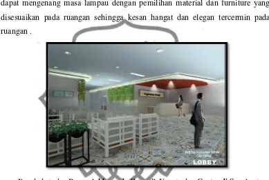 Gambar diatas merupakan area pada lobby yang menggunakan batu bata 