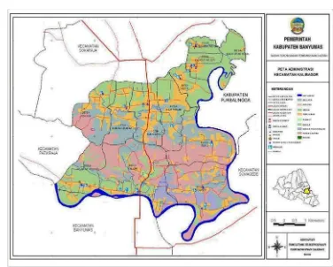 Gambar 3. Peta Administrasi Kecamatan Kalibagor Kabupaten Banyumas (BPS Banyumas, 2014) 