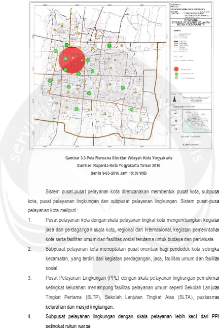 Gambar 3.3 Peta Rencana Struktur Wilayah Kota Yogyakarta  
