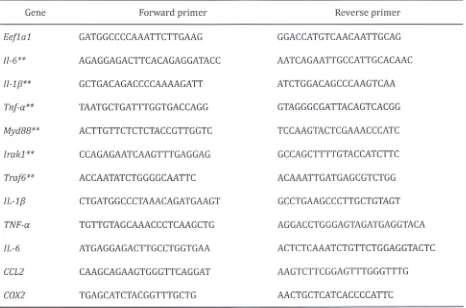 Table 1. Sequences of primers used to detect and quantitated gene expressions from cDNA synthesized from isolated rat liver and differentiated THP-l cell RNA