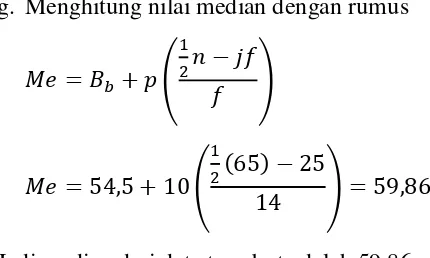 Tabel 4.7 Distribusi Frekuensi Nilai Ujian Statistika 