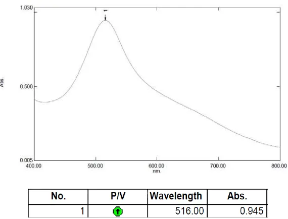 Gambar 4.1 Panjang gelombang maksimum DPPH dalam metanol 