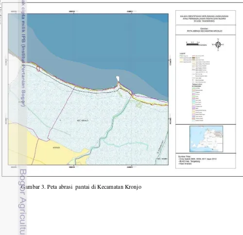 Gambar 3. Peta abrasi  pantai di Kecamatan Kronjo 