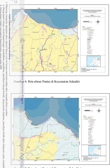 Gambar 6. Peta abrasi Pantai di Kecamatan Sukadiri 