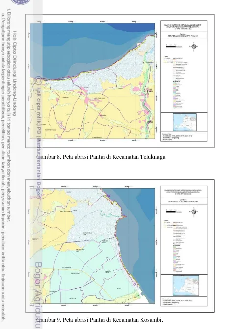 Gambar 8. Peta abrasi Pantai di Kecamatan Teluknaga 