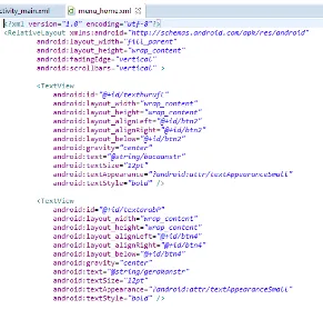 Gambar 21. Bagian Script XML untuk menu_home.xml 