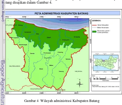Tabel 4  Luas kecamatan pesisir di Kabupaten Batang 