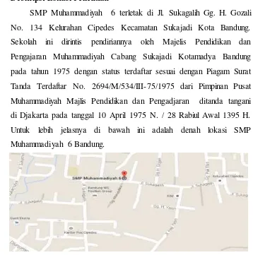 Gambar 3.1 Denah Lokasi SMP Muhammadiyah 6 Bandung 