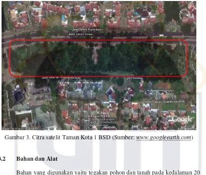 Gambar 3. Citra satelit Taman Kota 1 BSD (Sumber: www.googleearth.com) 