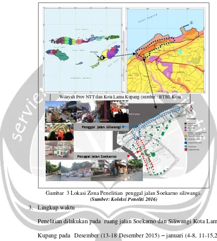 Gambar  3 Lokasi Zona Penelitian  penggal jalan Soekarno siliwangi.  