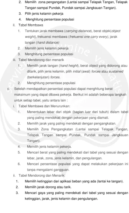 Tabel Membawa dan Menurunkan: 