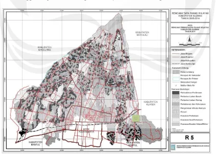 Gambar 3.2 Peta RTRW rencana tata ruang wilayah kabupaten Sleman tahun 2014 