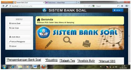 Gambar 13. Tampilan Baru Menu Awal Sistem Bank Soal 