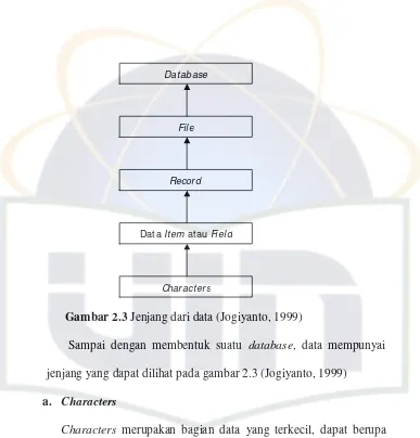 Gambar 2.3 Jenjang dari data (Jogiyanto, 1999) 