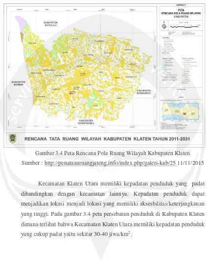 Gambar 3.4 Peta Rencana Pola Ruang Wilayah Kabupaten Klaten 