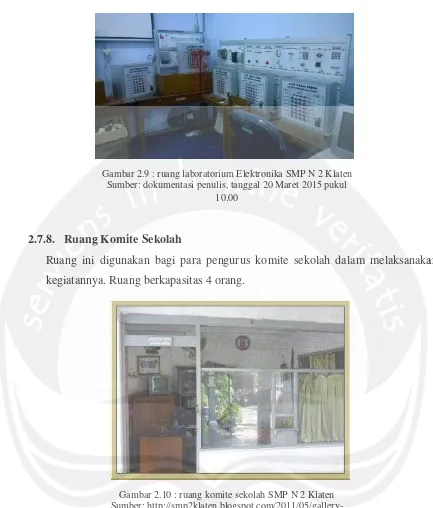 Gambar 2.9 : ruang laboratorium Elektronika SMP N 2 Klaten 