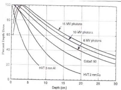 Gambar 9. Grafik PDD luas lapangan penyinaran 10X10 cm dari energi sinar 
