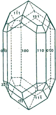 Gambar 1.6. Zirkon (ZrSiO4): suatu kristal dengan simetri tinggi 