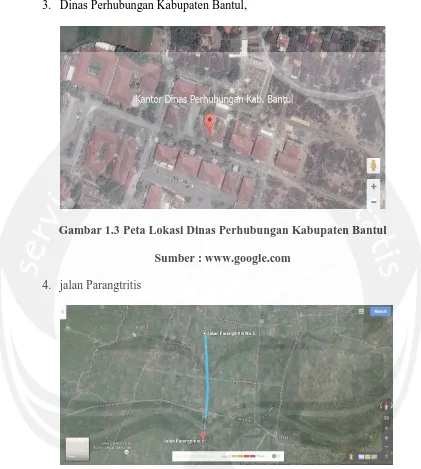 Gambar 1.3 Peta Lokasi Dinas Perhubungan Kabupaten Bantul 