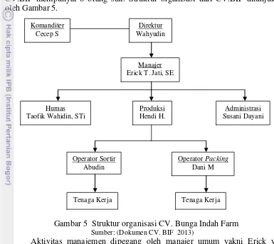 Gambar 5  Struktur organisasi CV. Bunga Indah Farm 