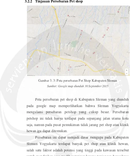 Gambar 3. 3: Peta persebaran Pet Shop Kabupaten Sleman 