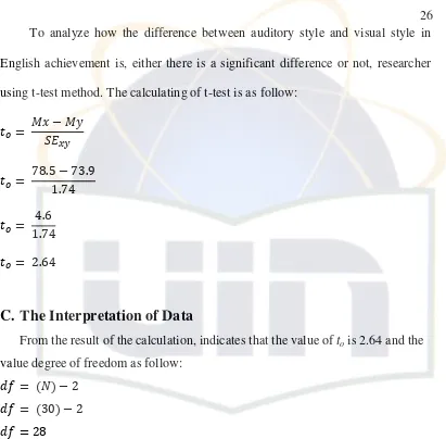 table = 2.048, it shows that there is a significant differentiation between students’ 