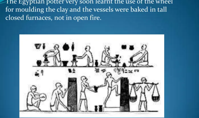 Fig 7. Egyptian making pottery  with furnace