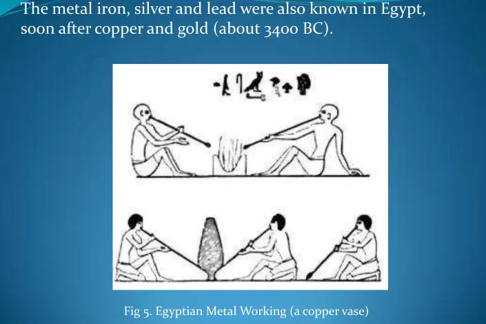 Fig 5. Egyptian Metal Working (a copper vase)