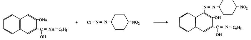 Gambar 2. Reaksi pembentukan pewarna naftol  