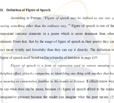 figure of speech is a way of bringing additional imagery into verse, of making 